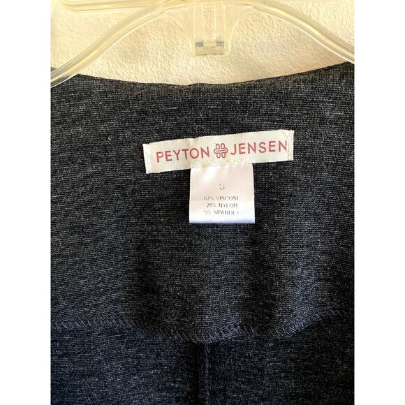 Peyton Jensen Heathered Charcoal Gray Open Front Jacket Cardigan Womens Small - Picture 3 of 4